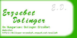 erzsebet dolinger business card